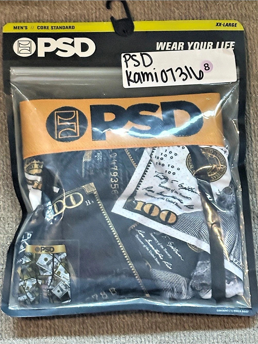PSD New Money Boxer Briefs Black & Gold XXL BNWT CT--2/8.